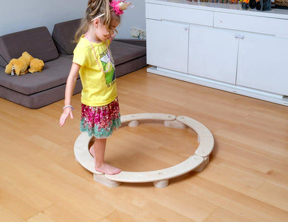 Circular Wooden Balance Beam Set