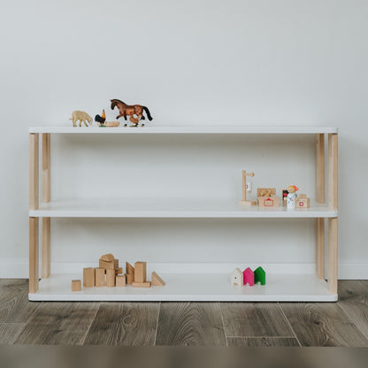 Modular Montessori Shelf for Kids - STRAIGHT | Toy Storage Nursery Shelves - The Nurturing Nook