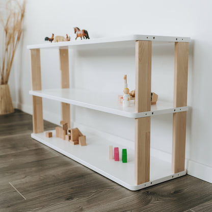 Modular Montessori Shelf for Kids - STRAIGHT | Toy Storage Nursery Shelves - The Nurturing Nook