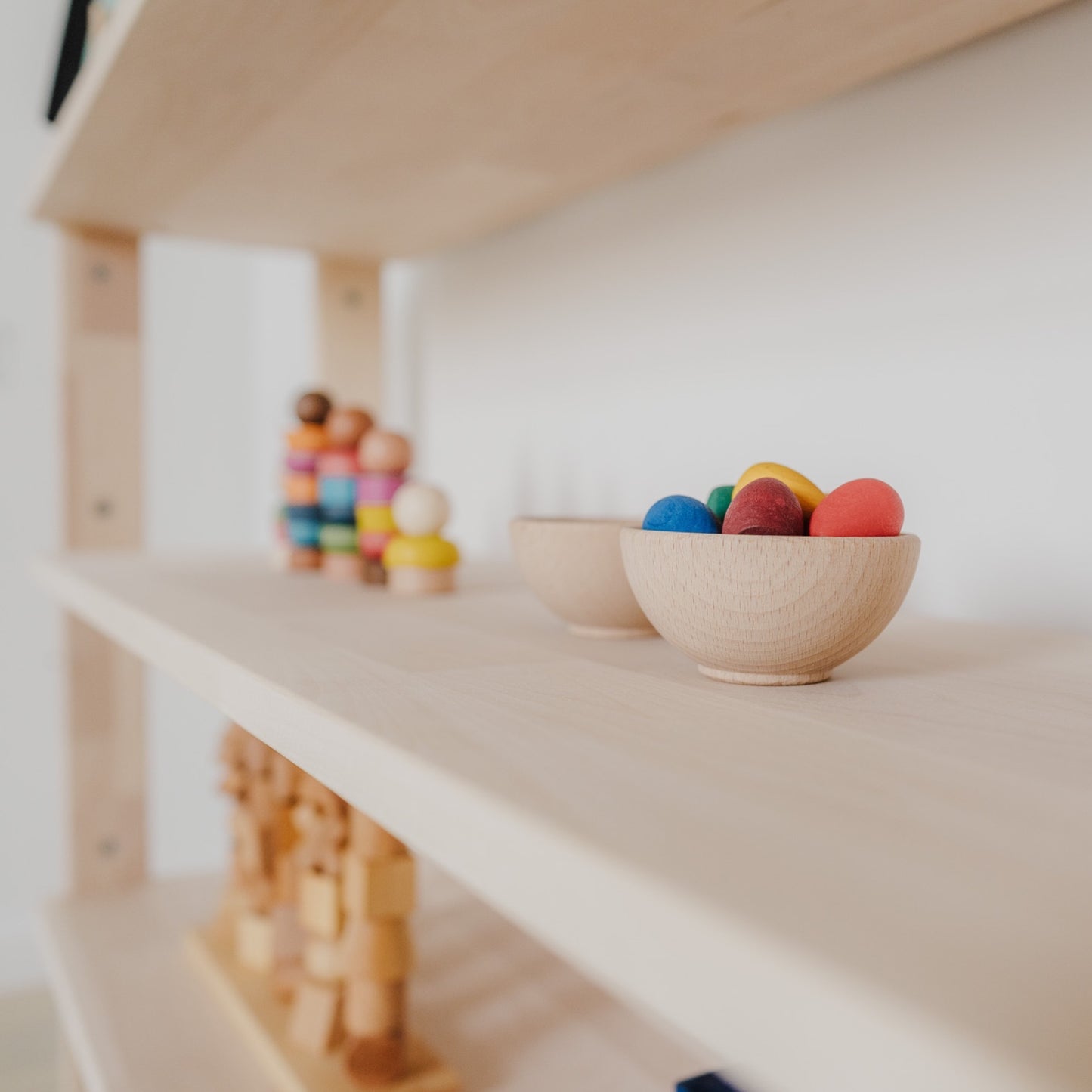 Modular Montessori Shelf for Kids - STRAIGHT | Toy Storage Nursery Shelves - The Nurturing Nook