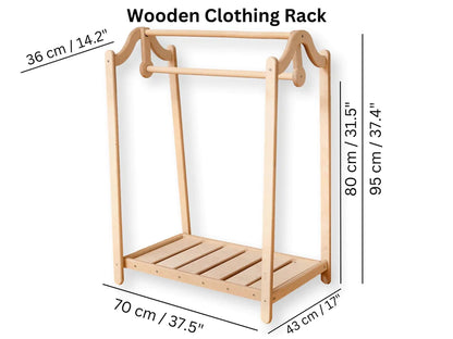 Montessori Wooden Kids Clothing Rack - The Nurturing Nook