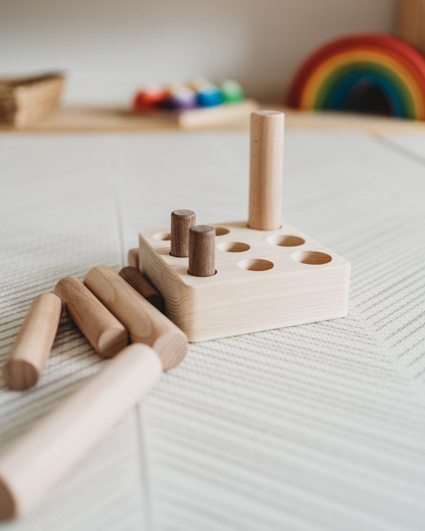 Montessori 9-Peg Puzzle - The Nurturing Nook