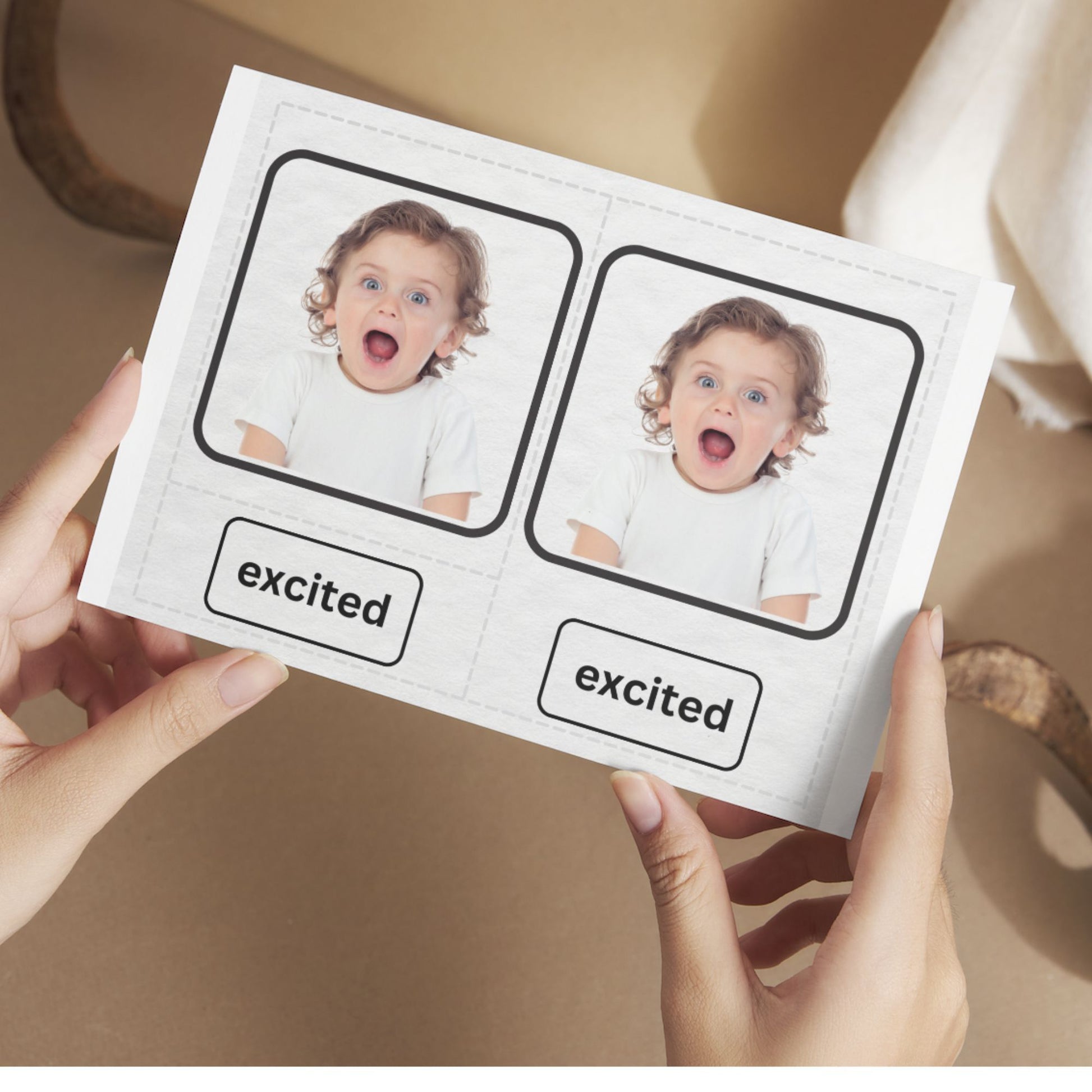 Montessori 3 Part Cards with Images of Real Children - Emotions - The Nurturing Nook