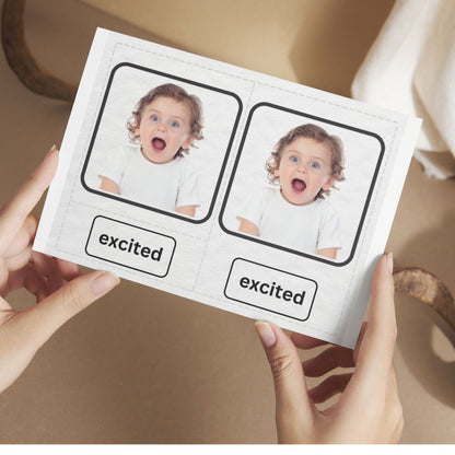 Montessori 3 Part Cards with Images of Real Children - Emotions - The Nurturing Nook