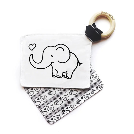 Organic Crinkle Baby Teething Toy, Elephant