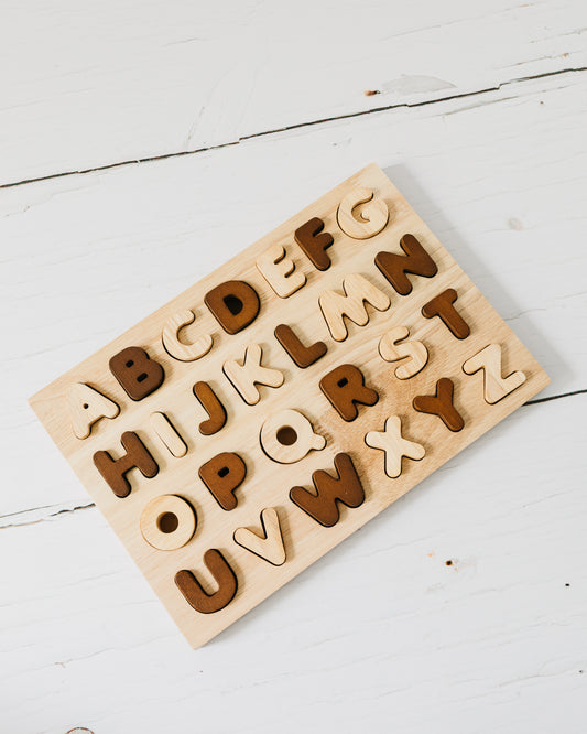 Two Toned Natural Capital Letter Puzzle
